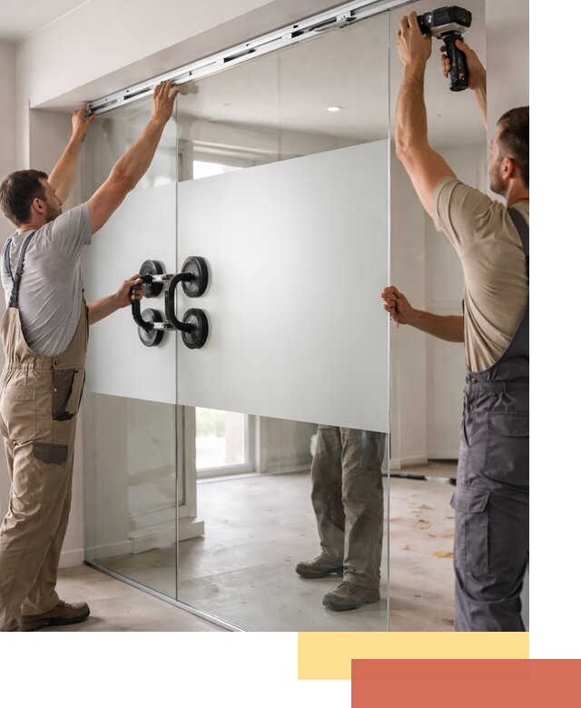 Матовые стеклянные перегородки под ключ в Новотроицке