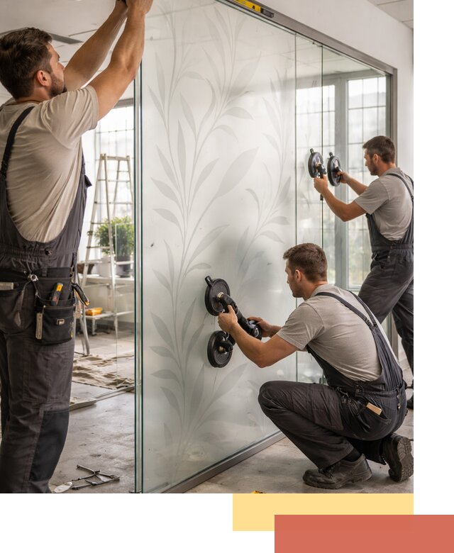 Стеклянные перегородки с рисунком на заказ в Новотроицке