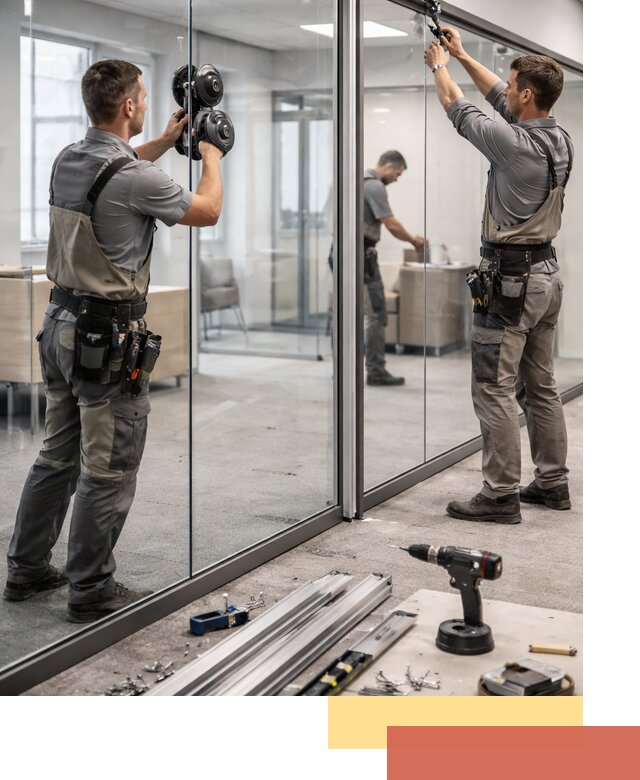 Стеклянные офисные перегородки под ключ в Новотроицке