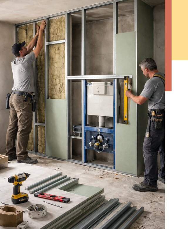 Установка сантехнических перегородок в Новотроицке от 8898 руб. | ОТДЕЛОЧНИК-Нвт