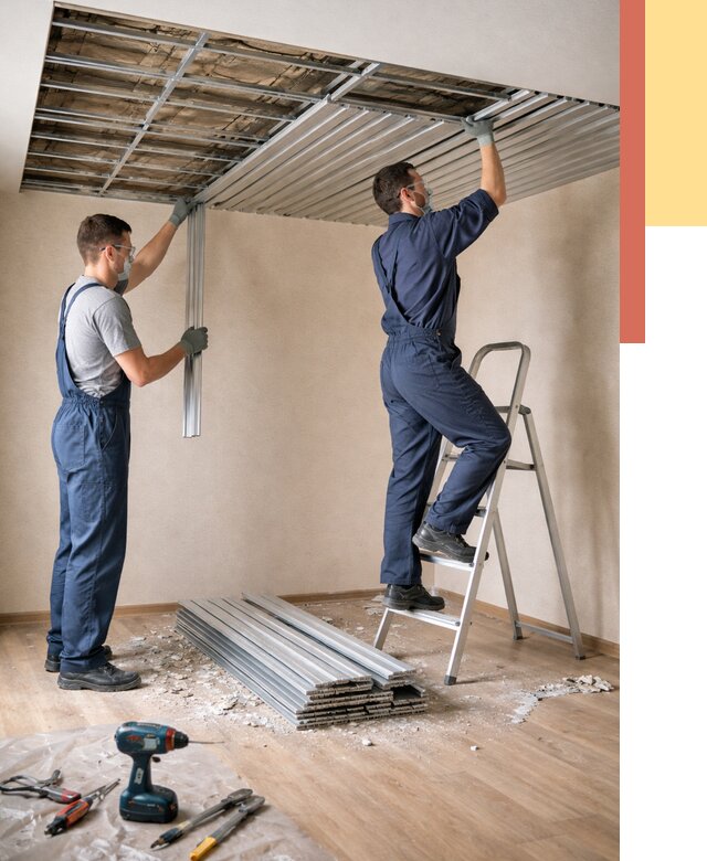 Демонтаж реечного потолка в Новотроицке от 4711 руб. быстро и недорого | ОТДЕЛОЧНИК-Нвт