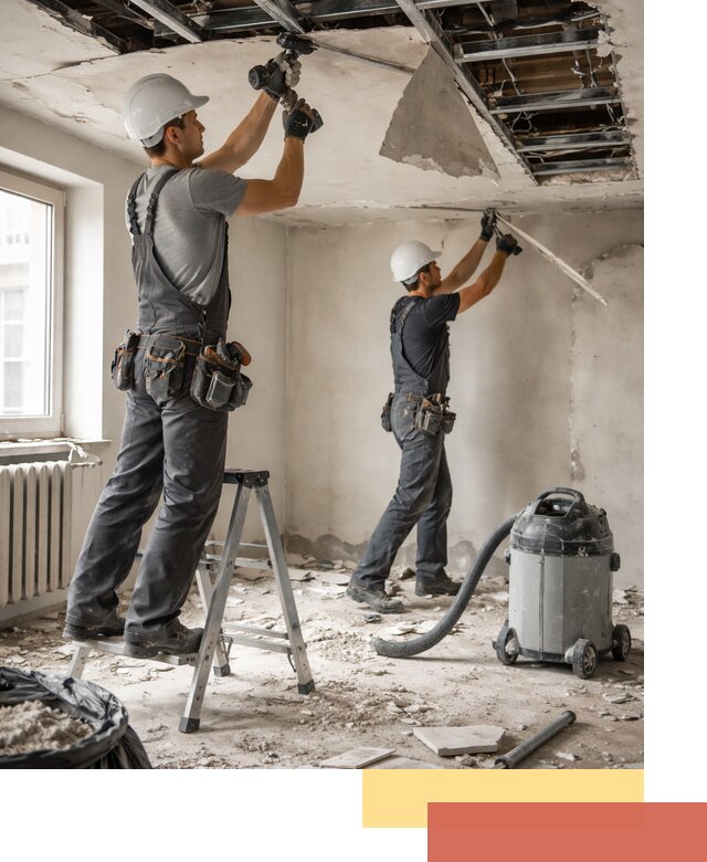 Демонтаж гипсокартонного потолка в Новотроицке быстро и аккуратно