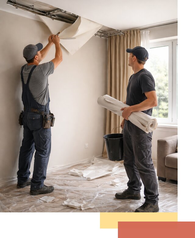 Демонтаж натяжного потолка в Новотроицке быстро и аккуратно