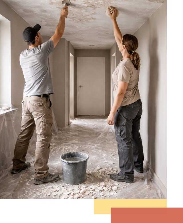 Удаление побелки с потолка в Новотроицке — быстро и аккуратно