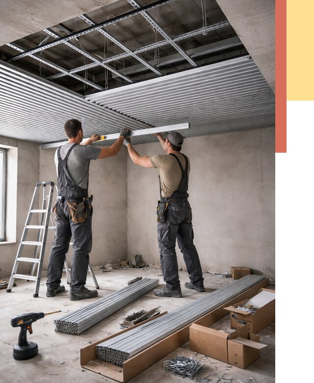 Монтаж реечного потолка в Новотроицке от 4711 руб. под ключ | ОТДЕЛОЧНИК-Нвт