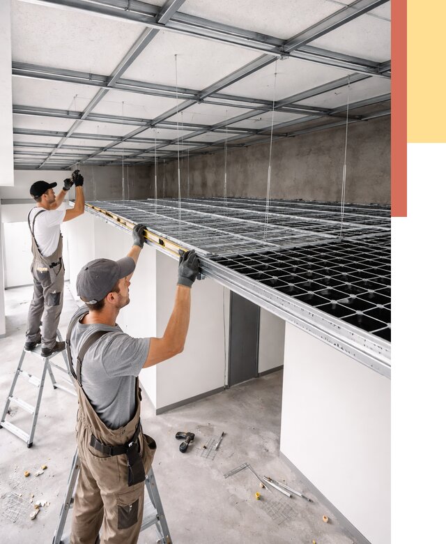 Монтаж потолка грильято в Новотроицке от 471 руб./м² — быстрая сборка под ключ | ОТДЕЛОЧНИК-Нвт