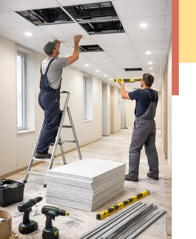 Ремонт потолка Армстронг в Новотроицке от 4711 руб. — быстро и недорого | ОТДЕЛОЧНИК-Нвт