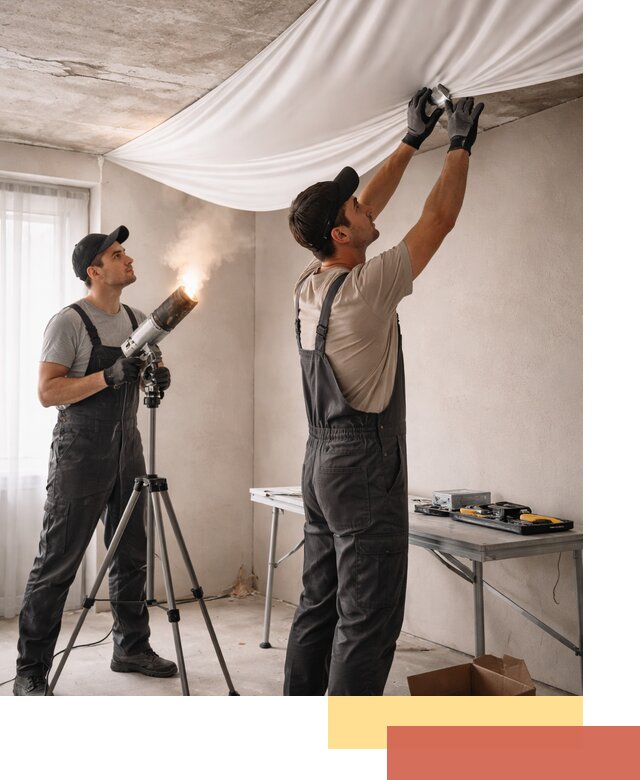 Установка натяжного потолка под ключ в Новотроицке