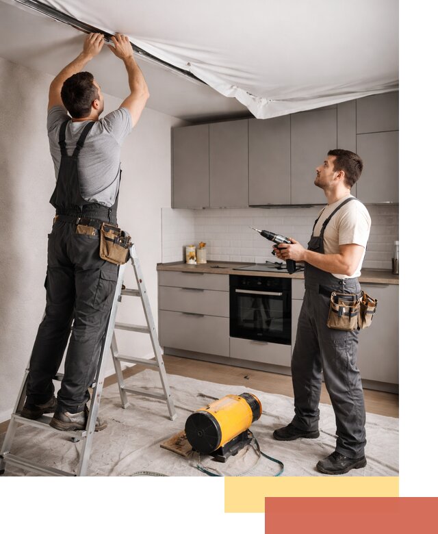 Монтаж натяжного потолка на кухне в Новотроицке