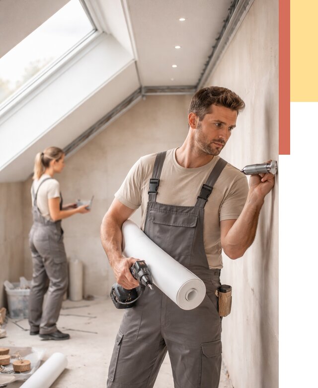 Монтаж натяжного потолка на мансарде в Новотроицке от 3664 руб. | ОТДЕЛОЧНИК-Нвт