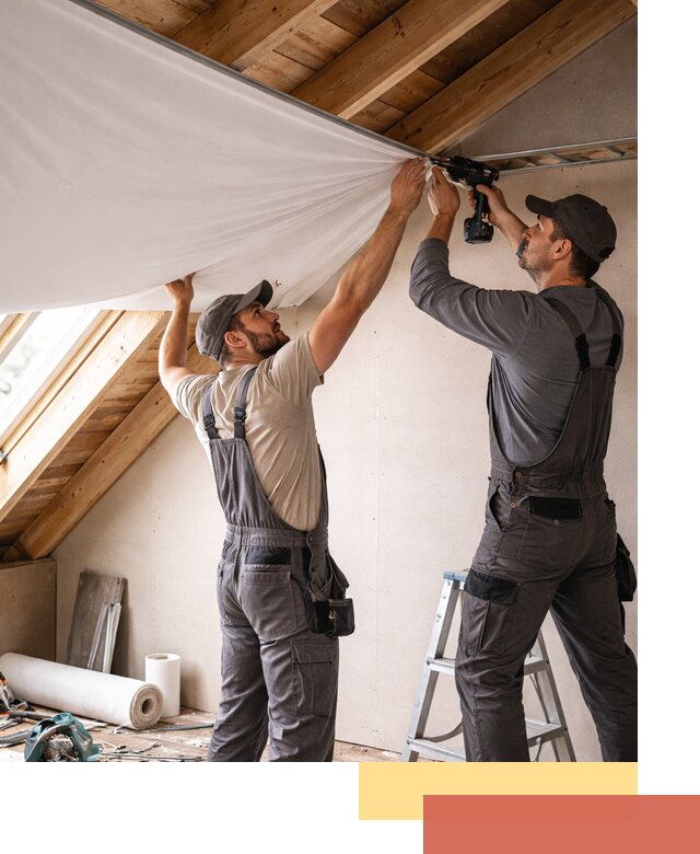 Монтаж натяжного потолка в мансарде в Новотроицке