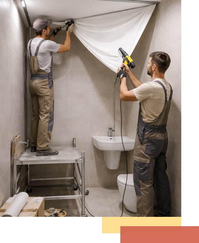 Монтаж натяжного потолка в санузле в Новотроицке