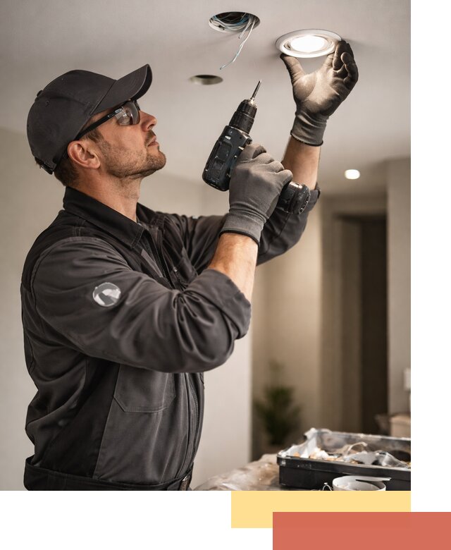 Установка точечных светильников в натяжной потолок в Новотроицке