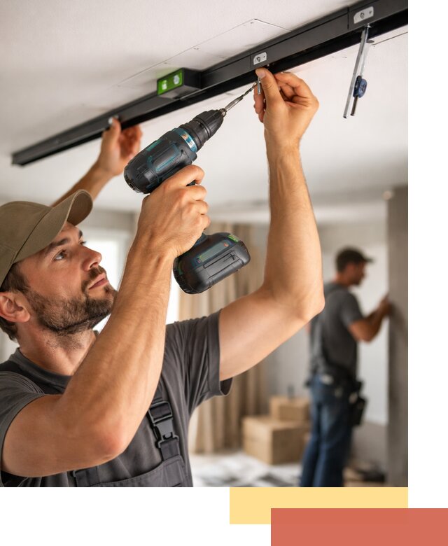 Установка трековых светильников в натяжной потолок в Новотроицке