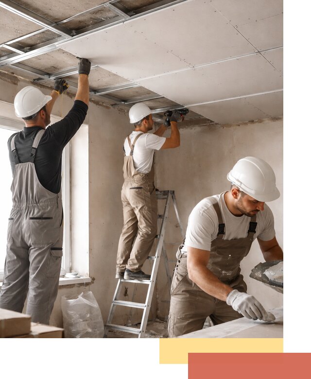 Одноуровневый потолок из гипсокартона в Новотроицке — монтаж и отделка