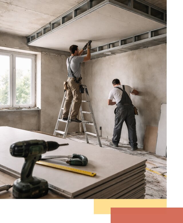 Двухуровневый потолок из гипсокартона в Новотроицке