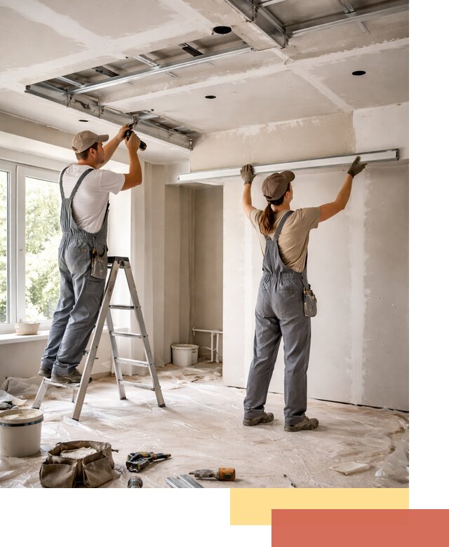 Монтаж многоуровневого потолка из гипсокартона в Новотроицке