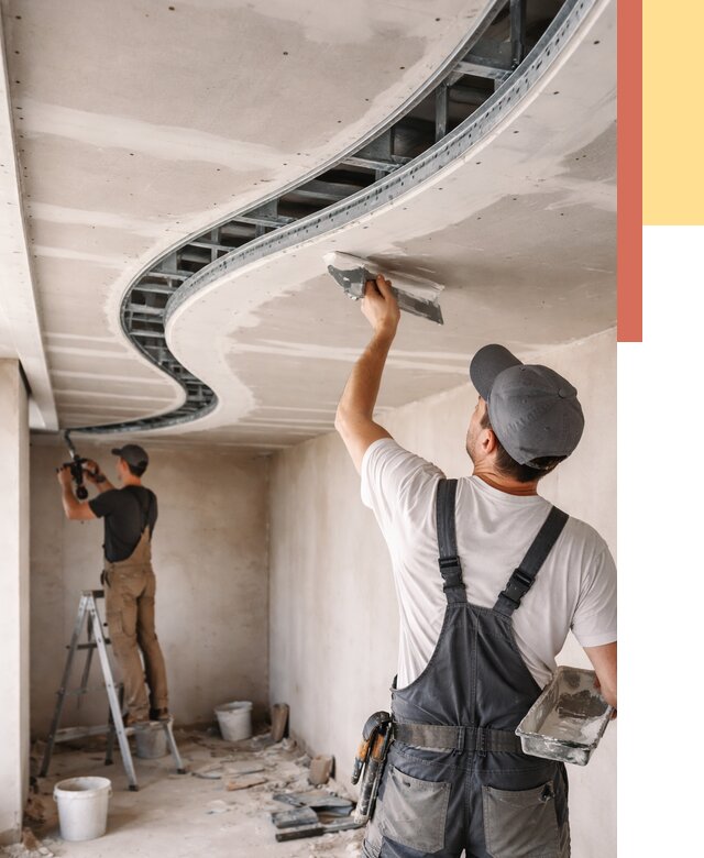 Криволинейный потолок из гипсокартона в Новотроицке от 2198 руб./м2 | ОТДЕЛОЧНИК-Нвт