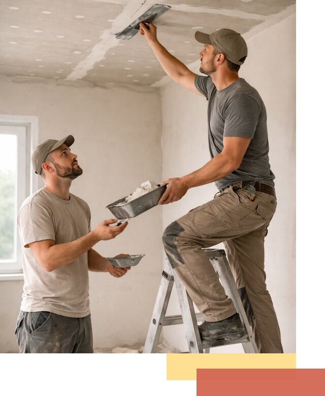 Шпаклевка потолка из гипсокартона в Новотроицке качественно и быстро