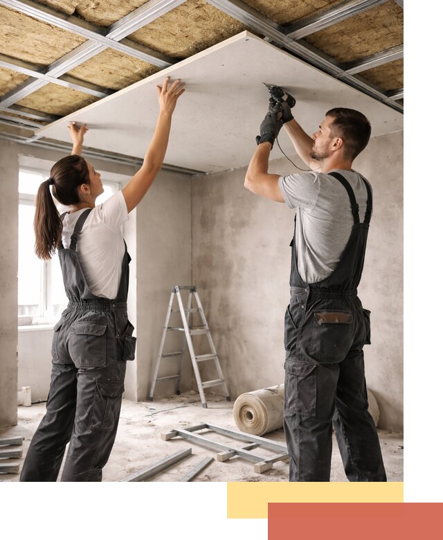 Звукоизоляция потолка из ГКЛ в Новотроицке профессионально и надежно