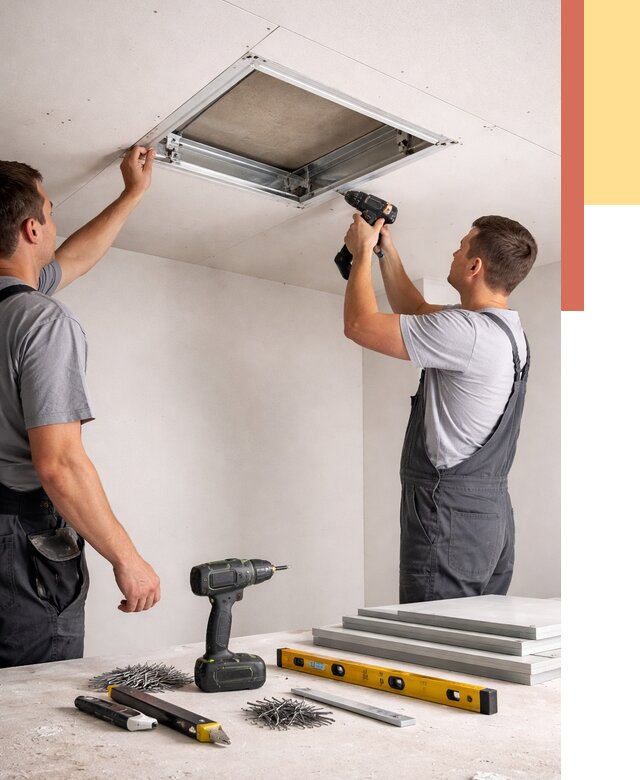 Установка люка в потолок ГКЛ в Новотроицке от 2617 руб. под ключ | ОТДЕЛОЧНИК-Нвт