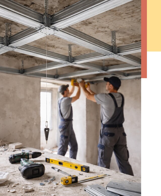Монтаж каркаса потолка из профиля в Новотроицке от 4711 руб. — услуги ОТДЕЛОЧНИК-Нвт