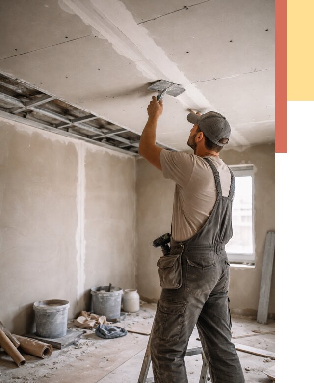 Ремонт потолка из гипсокартона в Новотроицке от 680 руб./м² — быстро и недорого | ОТДЕЛОЧНИК-Нвт