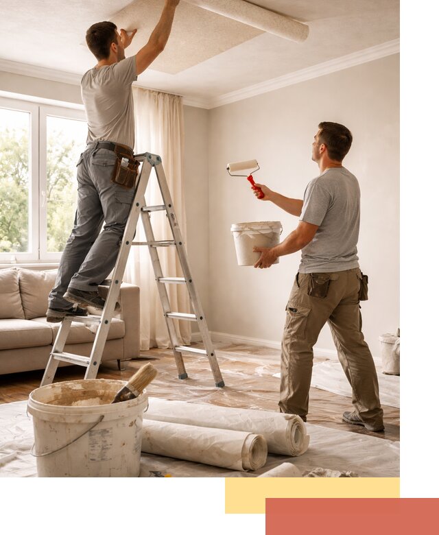 Поклейка обоев на потолок в Новотроицке — качественно и быстро