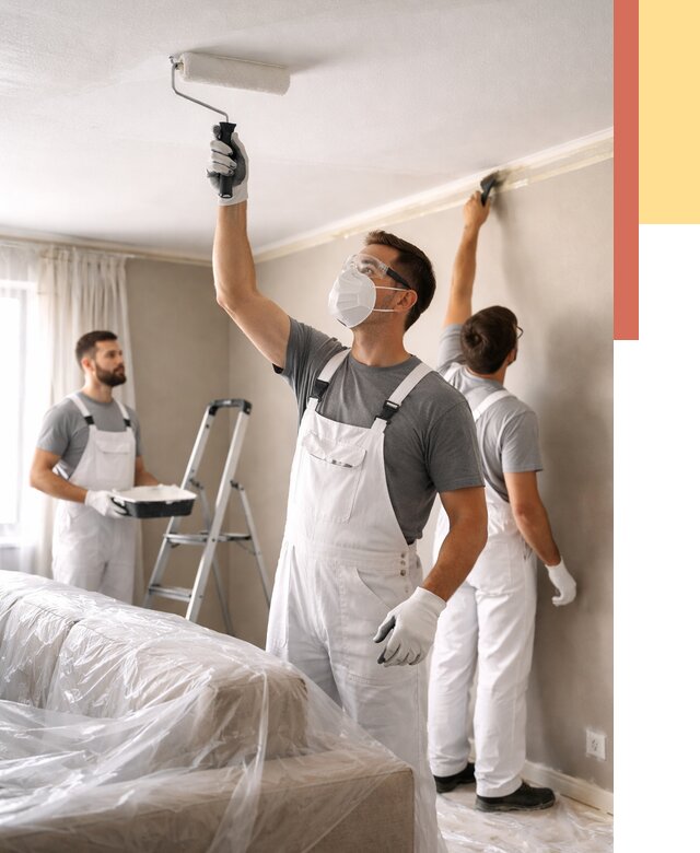 Покраска потолка водоэмельсионной краской в Новотроицке от 2303 руб/м² — услуги под ключ | ОТДЕЛОЧНИК-Нвт