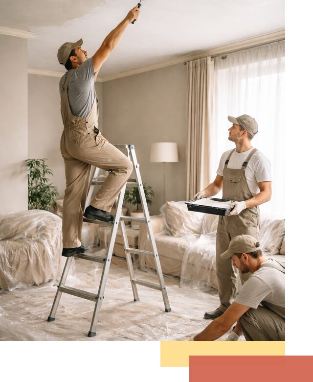 Покраска потолков акриловой краской в Новотроицке качественно и быстро