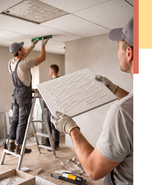 Монтаж потолочной плитки в Новотроицке от 4711 руб. — быстро и недорого | ОТДЕЛОЧНИК-Нвт