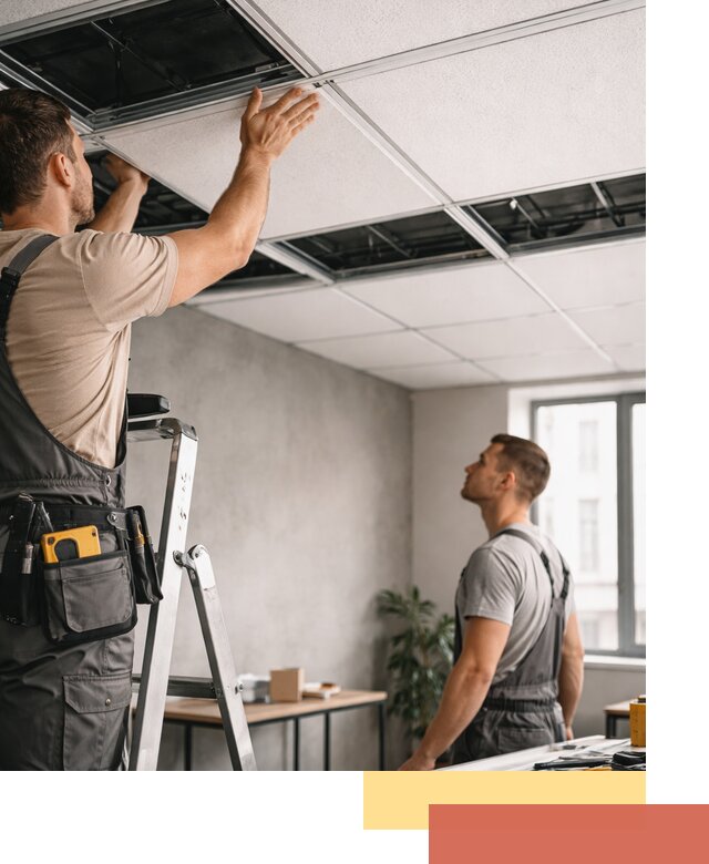 Монтаж потолочной плитки в Новотроицке качественно и в срок