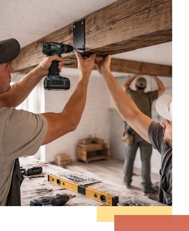 Монтаж декоративных потолочных балок в Новотроицке