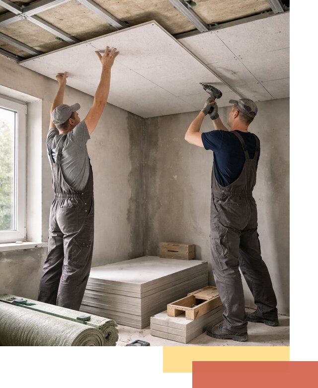 Шумоизоляция потолка панелями ЗИПС в Новотроицке